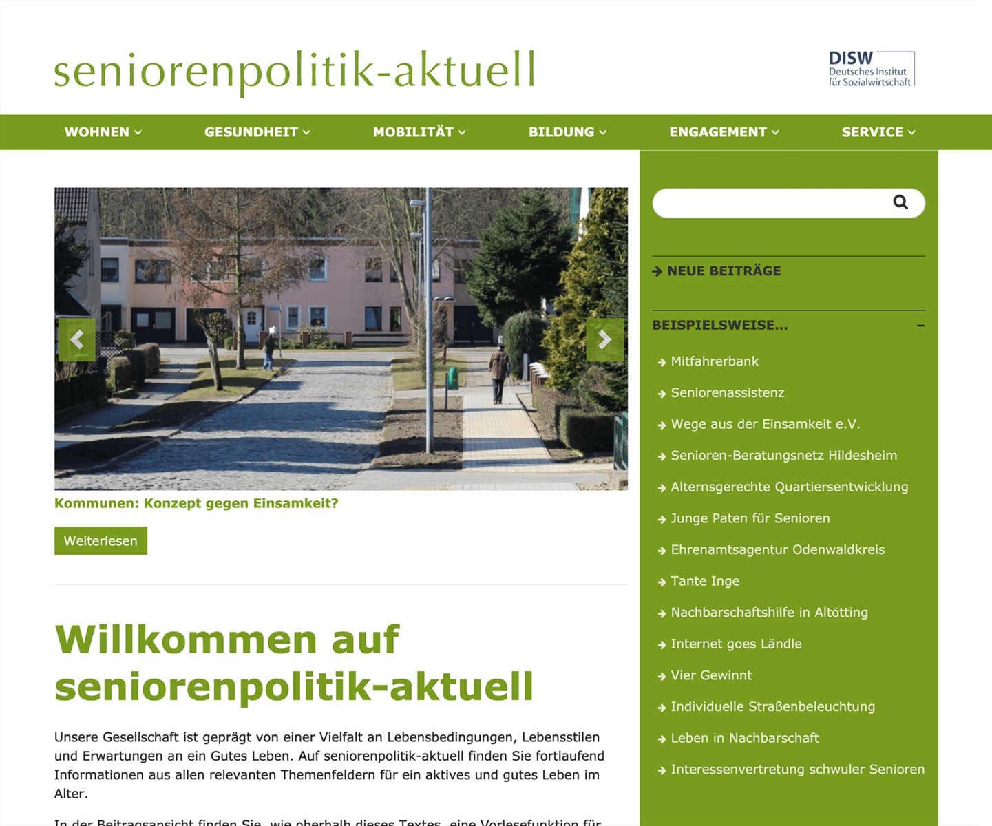Wordpress Relaunch Seniorenpolitik-Aktuell / Land Schleswig Holstein