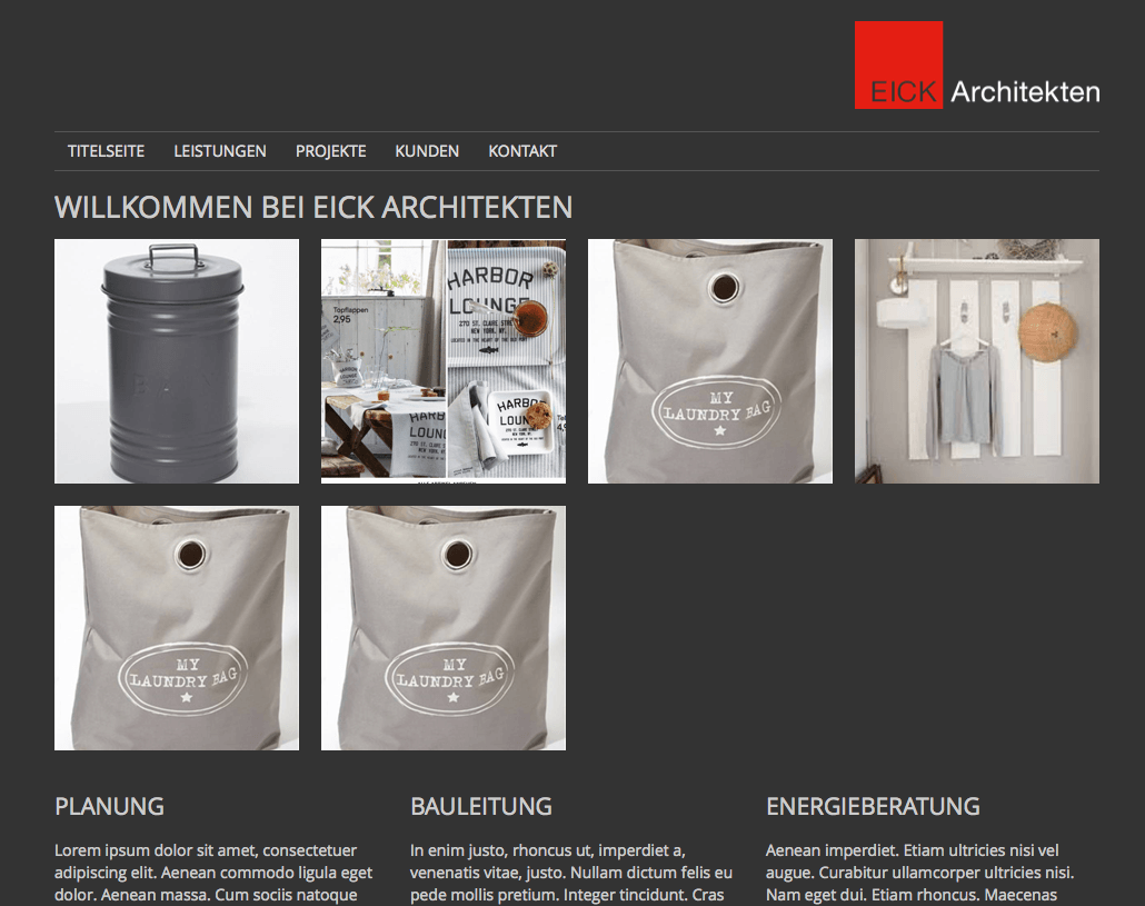 Responsive Website auf Typo3 für Eick Architekten