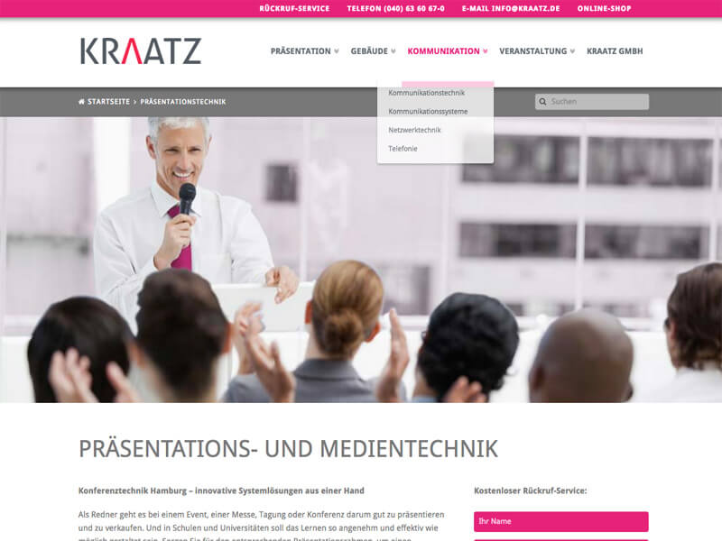WordPress Entwicklung und Design für Kraatz Medientechnik Hamburg