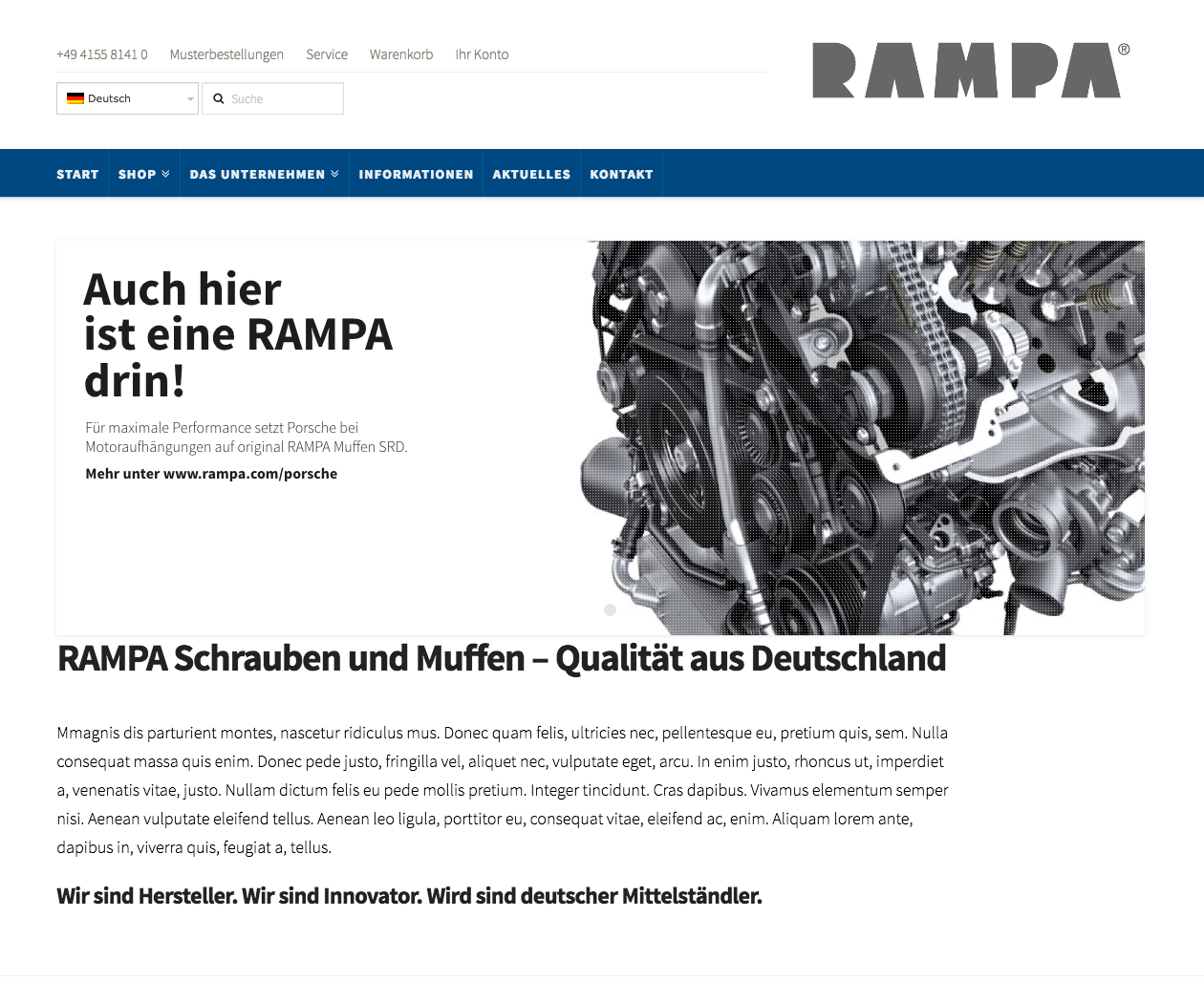Prestashop-Shop und Wordpress-Hybrid für RAMPA H. Brügmann