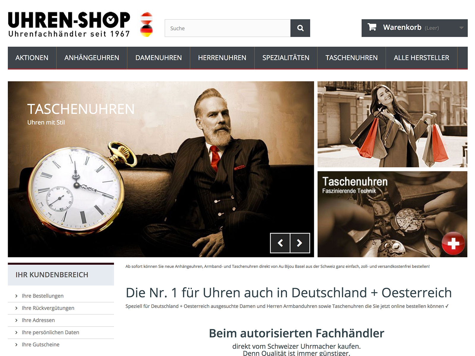 Prestashop-Entwicklung für Uhren-Shop-Deutschland.de